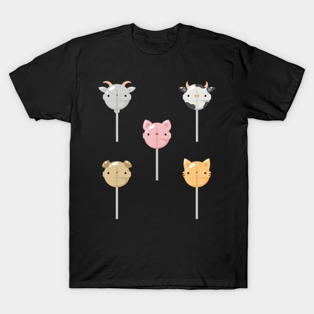 Farm animals lollipop set T-Shirt by Nikamii
